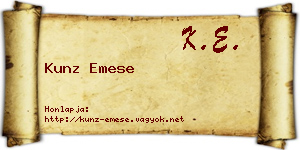 Kunz Emese névjegykártya